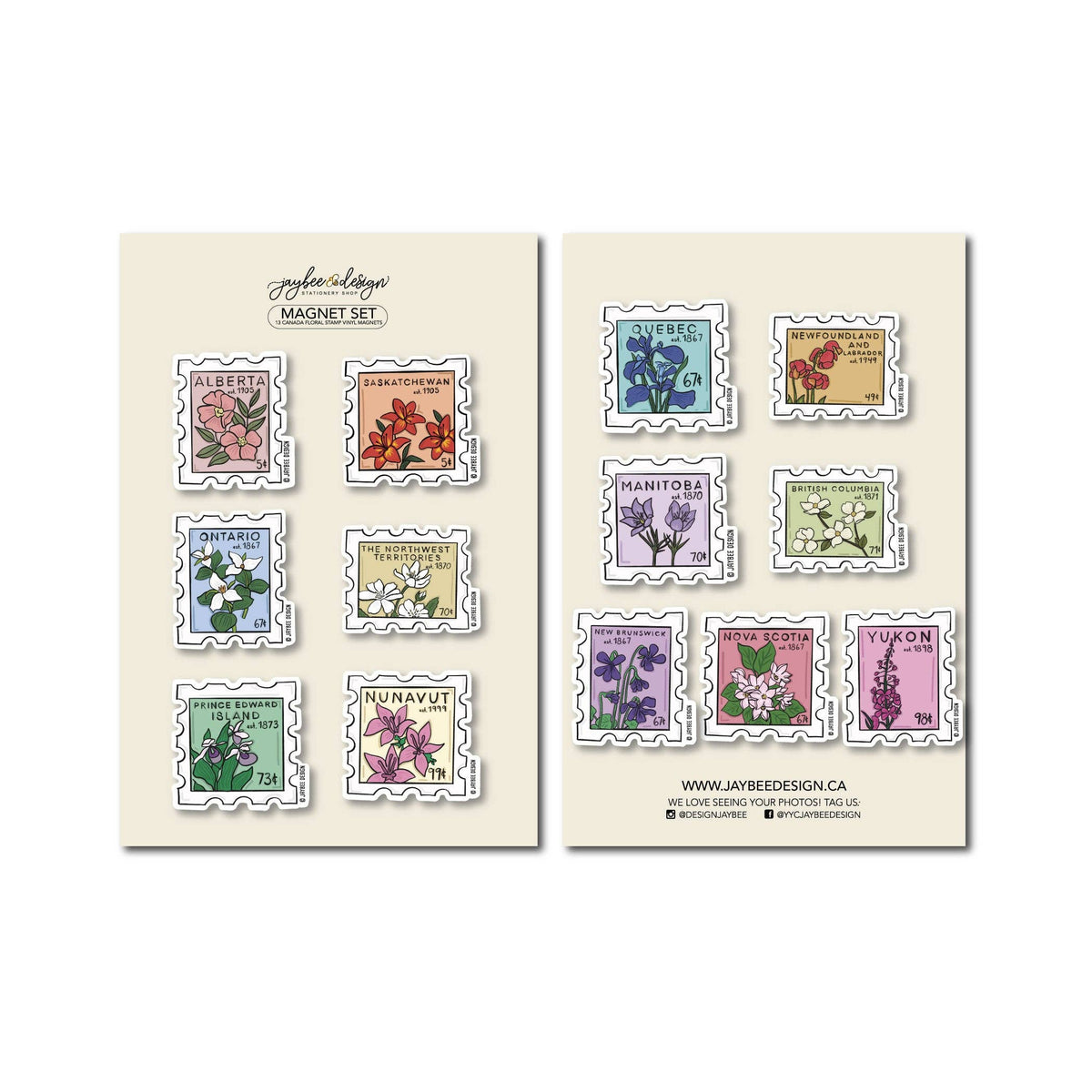 Provincial Stamp Magnet Set