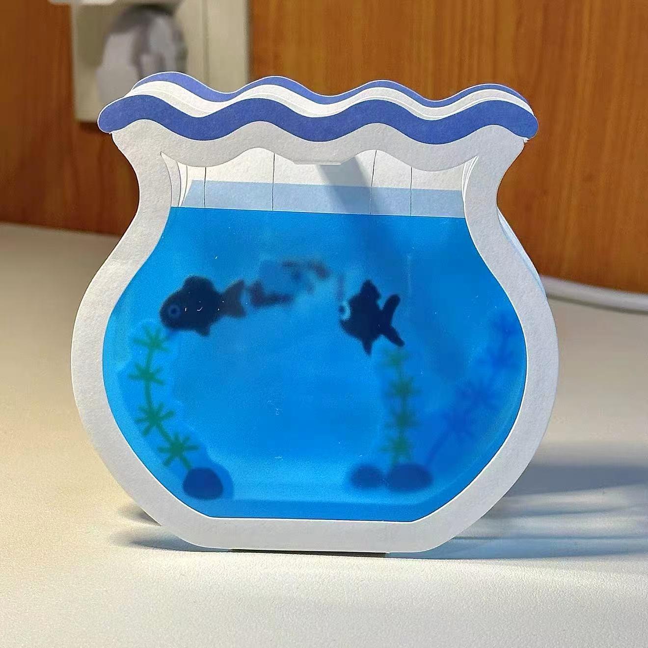 Sanrio 3D fish tank, aquarium 3D card, fish tank pop up card greeting card