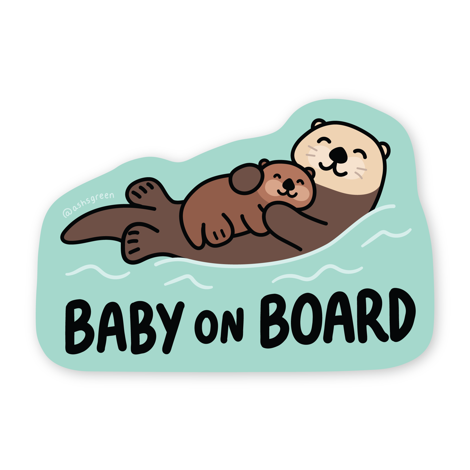 Baby on Board Otters - Car Bumper Magnet