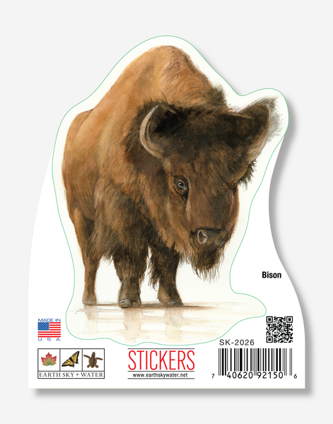 Bison Nature Sticker, 3.5" wide