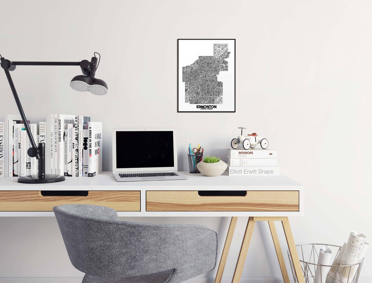 Edmonton Alberta Neighbourhood Typography City Map Print: 8" x 10"