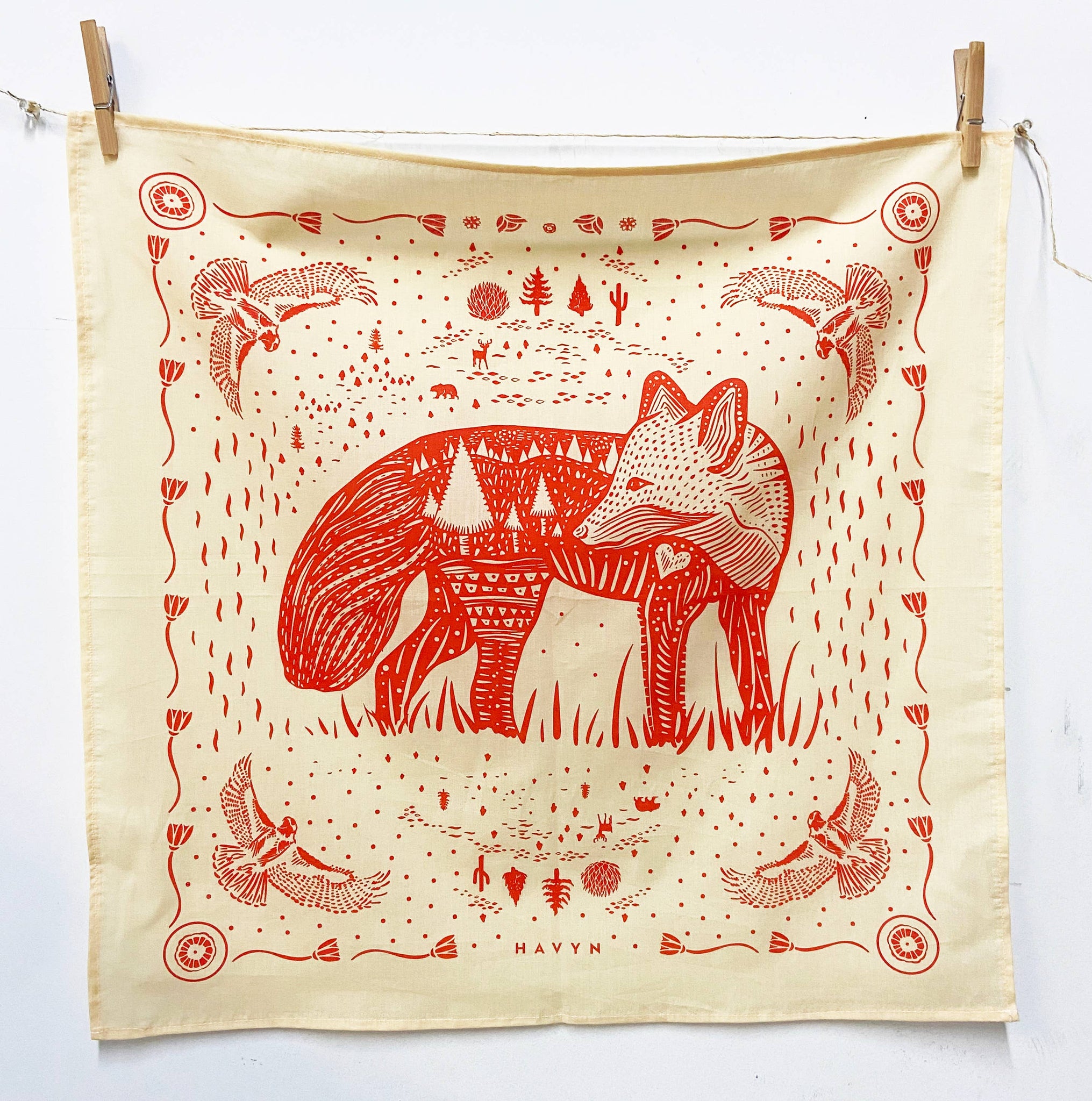 Fox Cotton Bandana - Orange