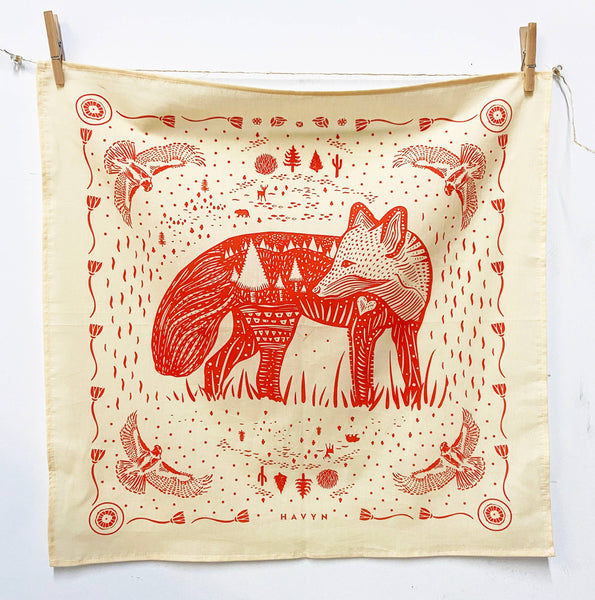 Fox Cotton Bandana - Orange