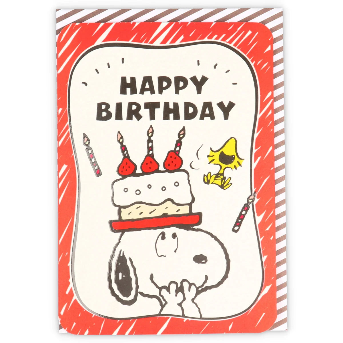 Hallmark Peanuts Snoopy Pop-Up Birthday Card (Big Strawberry Cake )
