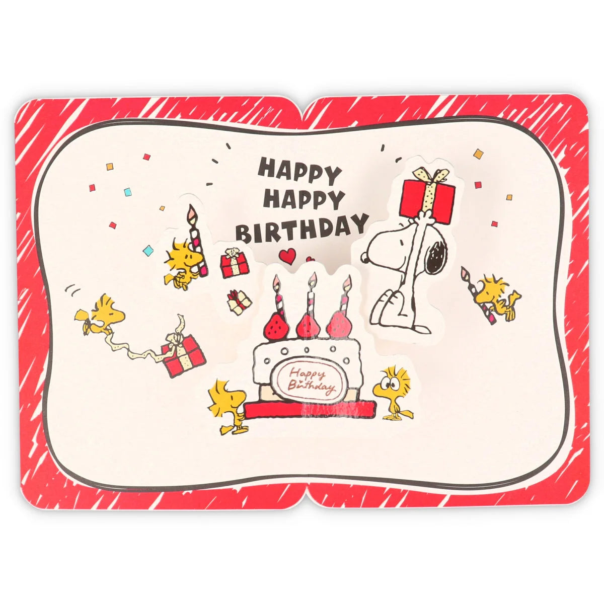 Hallmark Peanuts Snoopy Pop-Up Birthday Card (Big Strawberry Cake )