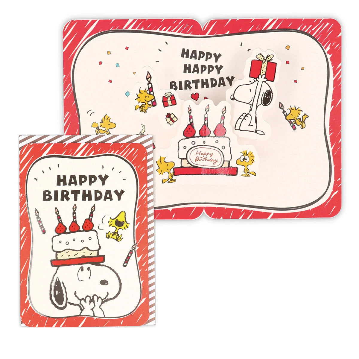 Hallmark Peanuts Snoopy Pop-Up Birthday Card (Big Strawberry Cake )