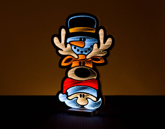 16" Snowman, Deer & Santa Infinity Light