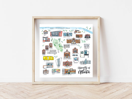 University of Alberta Campus Map: 12x12" print