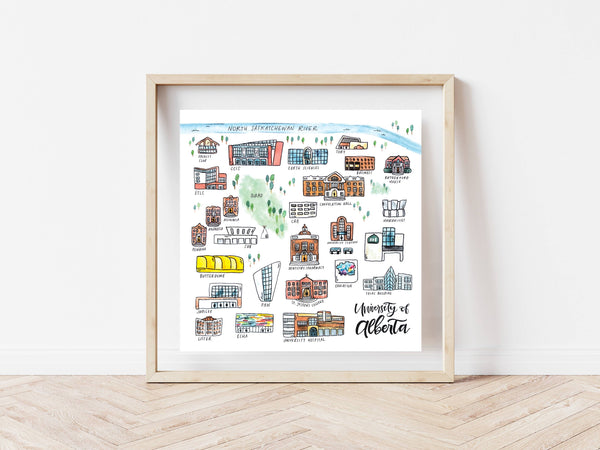 University of Alberta Campus Map: 9x9" print