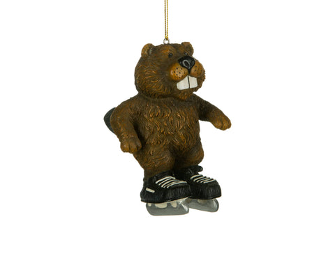 3" Beaver w/Hockey Skates Ornament