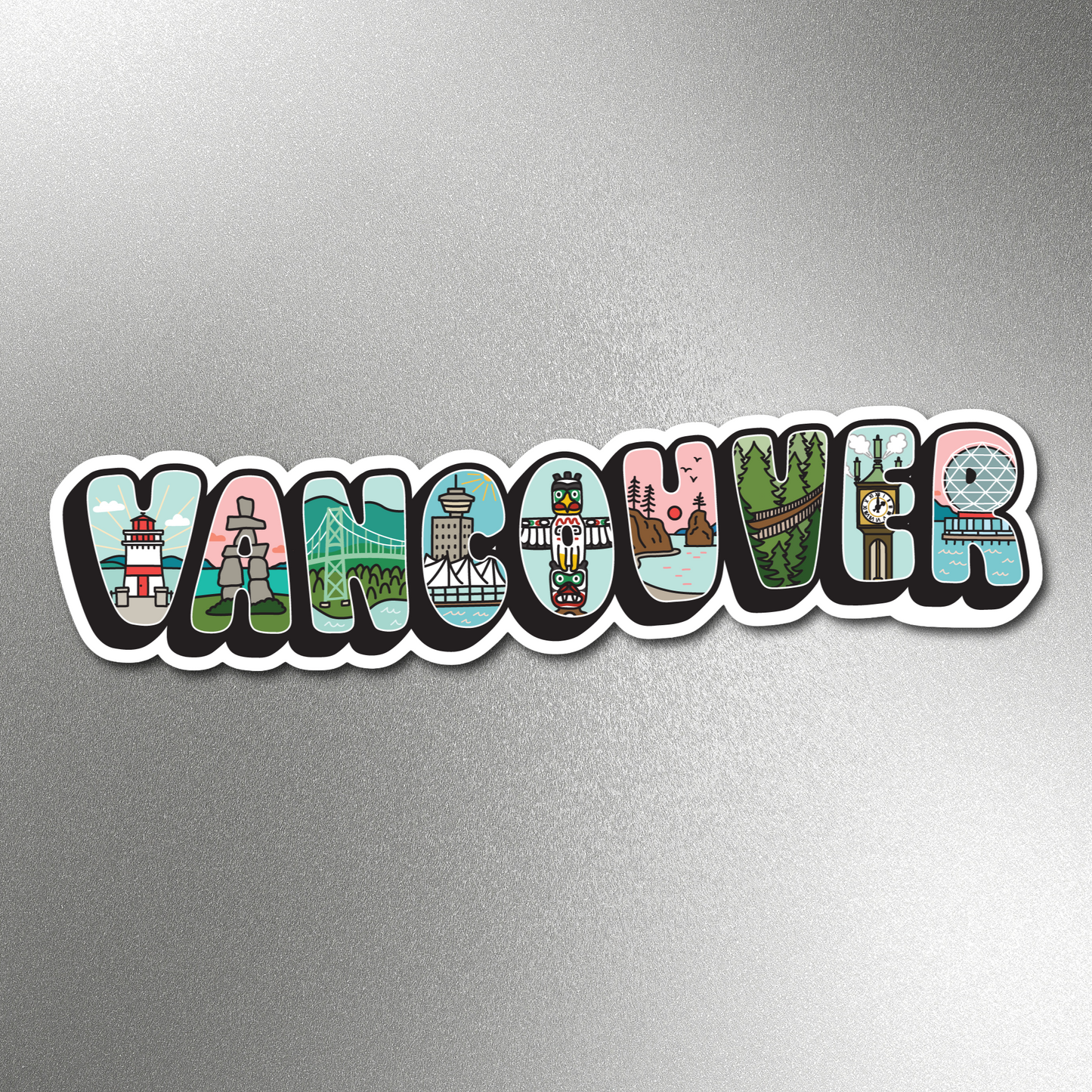 'Vancouver' - Postcard style fridge magnet
