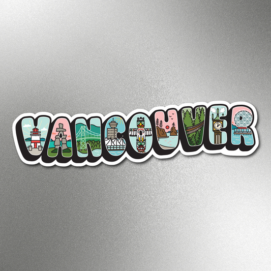 'Vancouver' - Postcard style fridge magnet