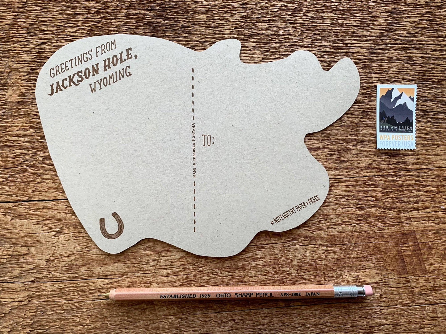 Jackson Wyoming Bucking Bronco Postcard
