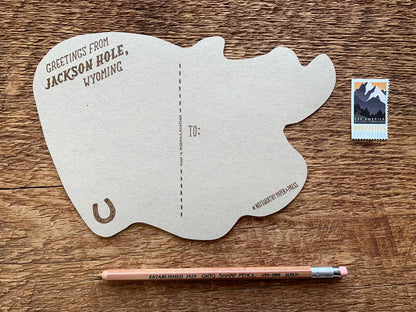Jackson Wyoming Bucking Bronco Postcard