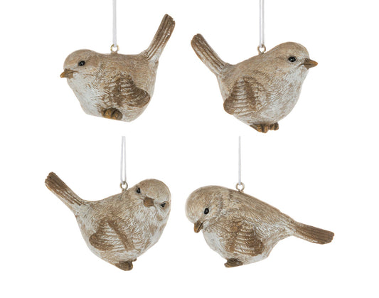 4/A 2" Brown & White Bird Ornament