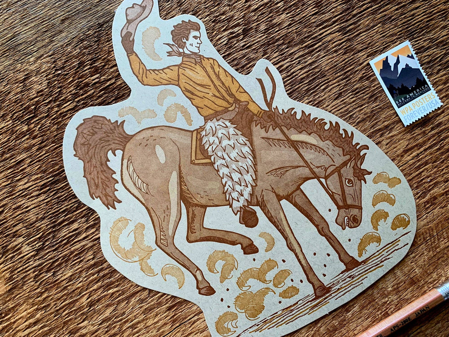 Jackson Wyoming Bucking Bronco Postcard