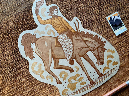 Jackson Wyoming Bucking Bronco Postcard