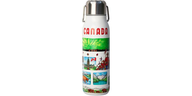 Canada Sketch Stainless Steel Insulated Sports Bottle 17oz / 500ml