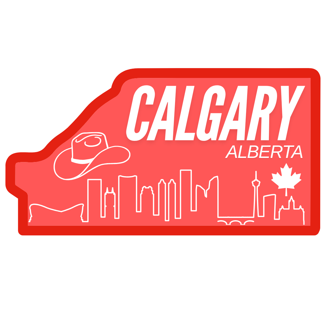Alberta Map-Calgary Magnet