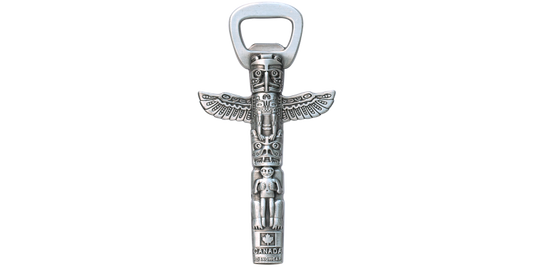 Canada Totem Pole Bottle Opener Silver