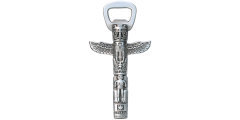 Canada Totem Pole Bottle Opener Silver