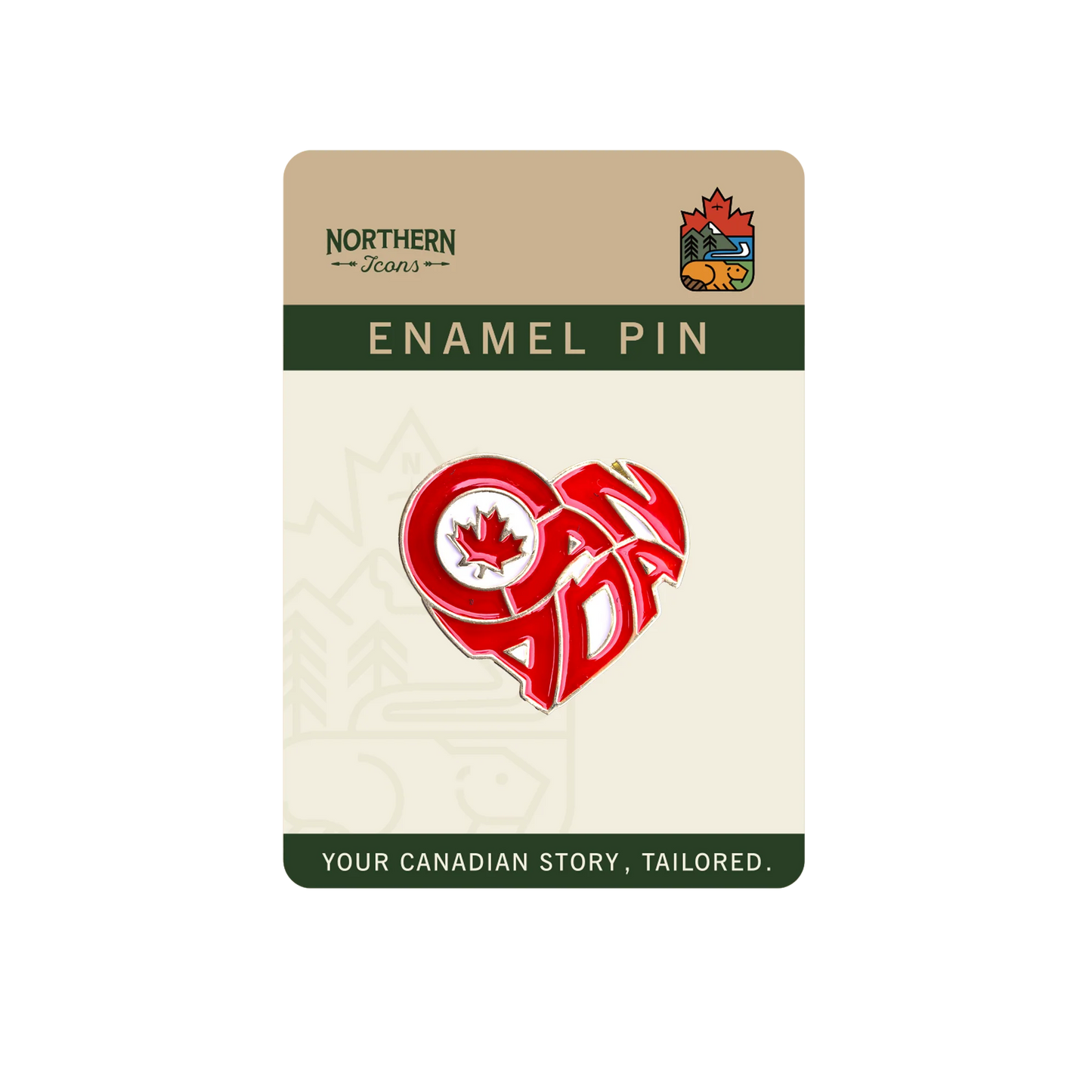 Canada Heart Enamel Pin – Maple Leaf Red and White Patriotic Souvenir Gift Lapel Pins