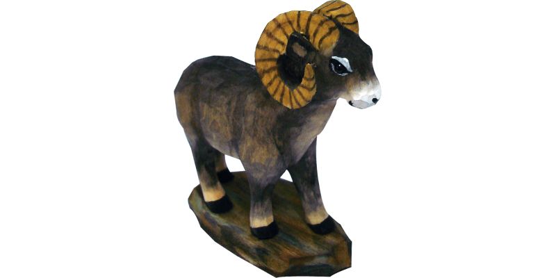 Wooden Ornament-Bighorn Sheep