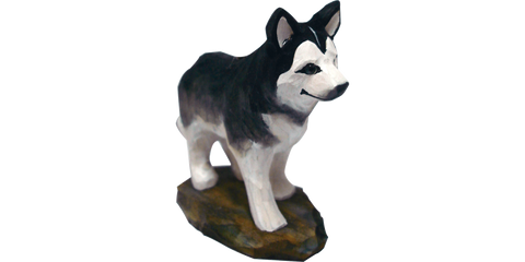 Wooden Ornament-Husky
