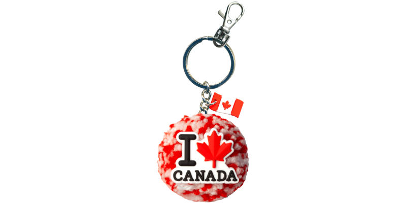 Pom Pom PVC Keychain - I Love Canada - Frost & Flame