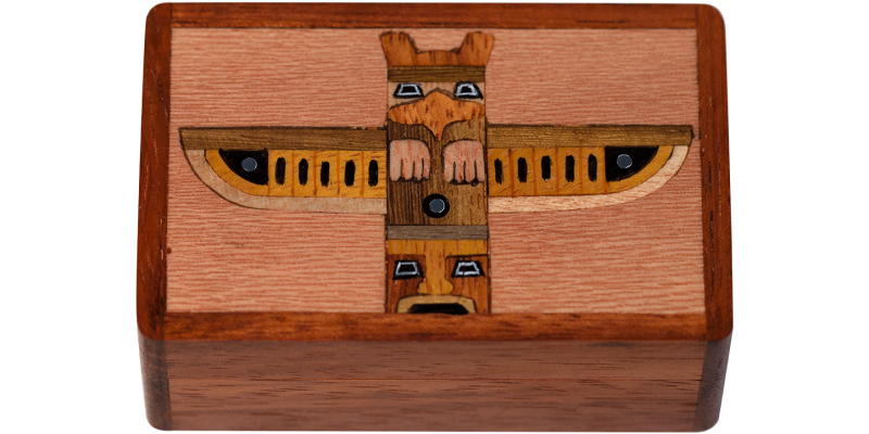 Wooden - Box - Totem Pole - Medium 3"×2"