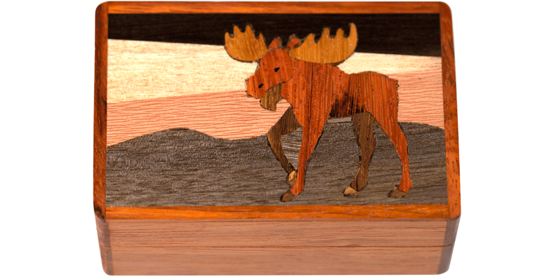 Wooden - Box - Moose - Large 3.5"×2.5"