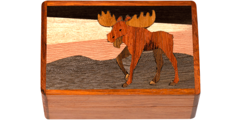 Wooden - Box - Moose - Large 3.5"×2.5"