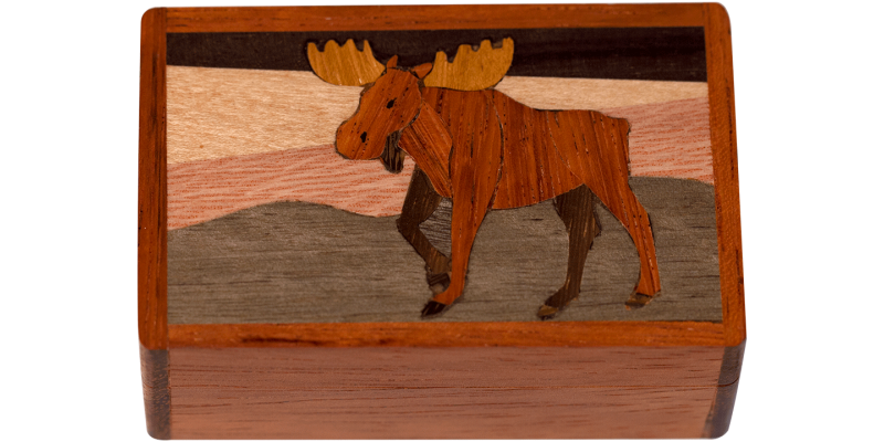 Wooden - Box - Moose - Medium 3"×2"