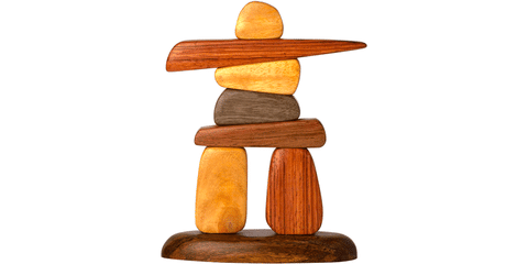 Wooden - Figurine - Inukshuk - Large 4 X 5.25"