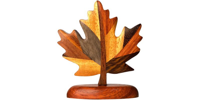 Wooden - Figurine - Maple Leaf - Medium 3.5"x 4"
