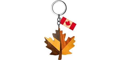 Wooden - Keychain - Maple Leaf 1.75 x 2"