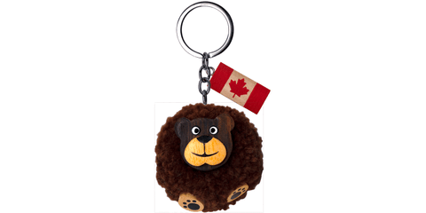 Wooden - Keychain - Pom Pom -Bear