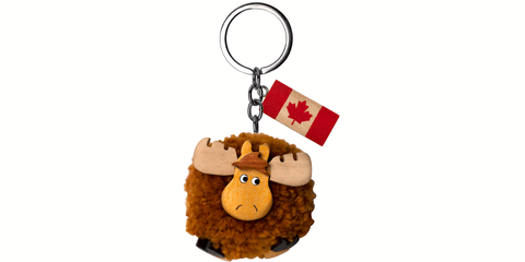 Wooden - Keychain - Pom Pom - Moose