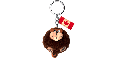 Wooden - Keychain - Pom Pom - Beaver 1.75"