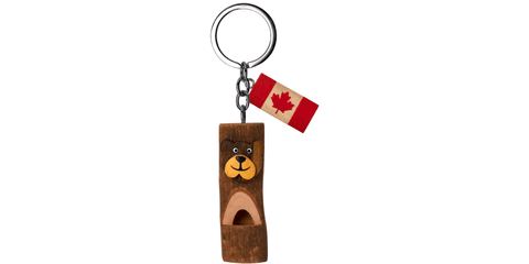 Wooden - Keychain- Whistle - Bear 1 x 2.25"
