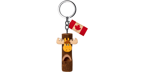 Wooden - Keychain- Whistle - Moose 1.25 x 2.25"