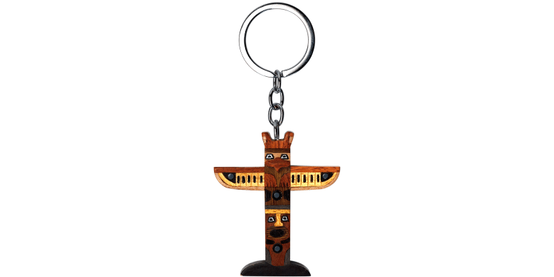 Wooden - Keychain- Totem Pole 2 x 2.25"