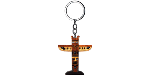 Wooden - Keychain- Totem Pole 2 x 2.25"