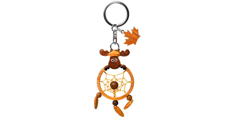 Wooden - Keychain - Dreamcatcher Moose 2.5"