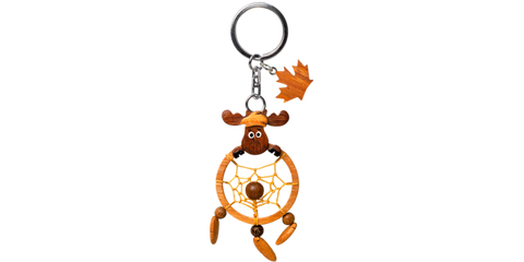 Wooden - Keychain - Dreamcatcher Moose 2.5"
