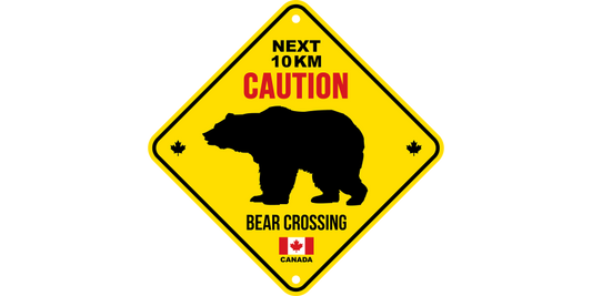Aluminum Road sign 6 × 6 inch - Caution next 10km bear crossing