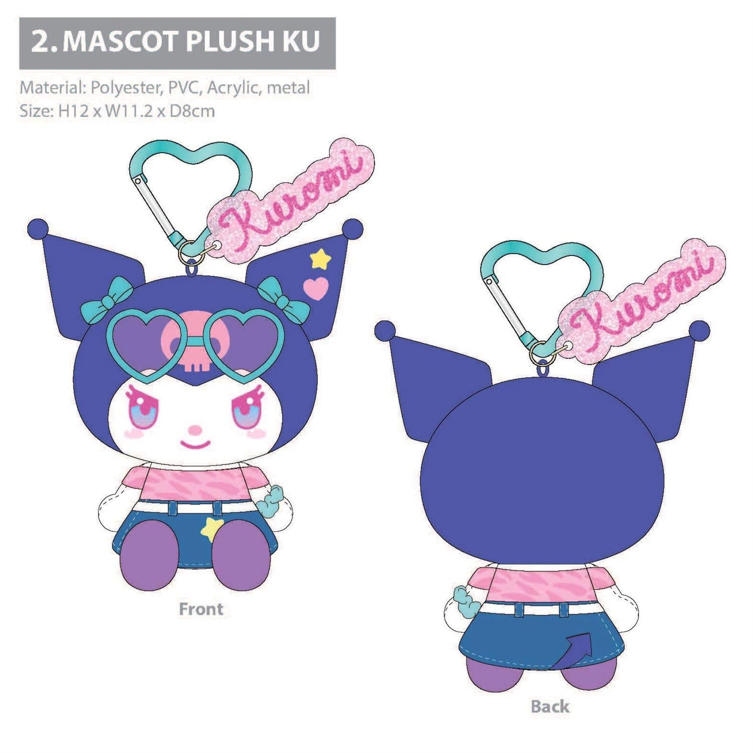 Sanrio MASCOT PLUSH KT Kuromi