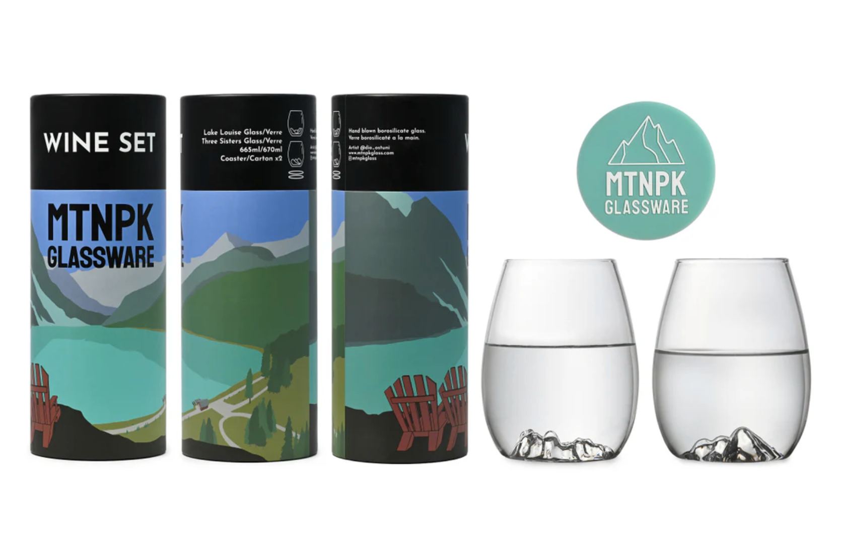 Wine Set - Lake Louise & Three Sisters