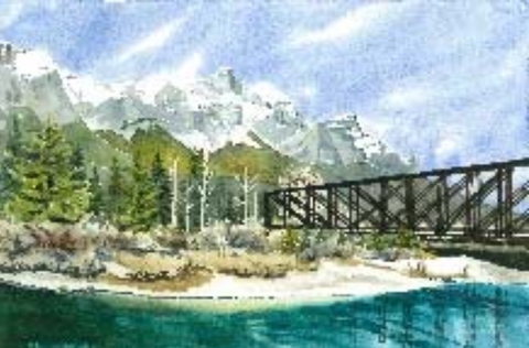 Old Engine Bridge Canmore Magnet