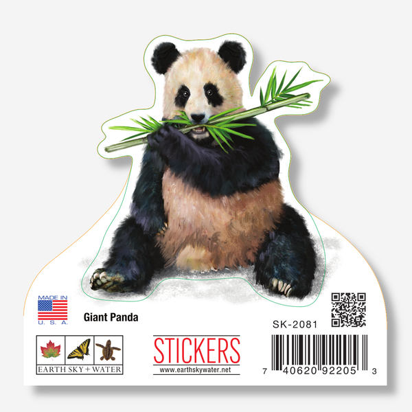 Giant Panda Nature Sticker, 3.5" wide